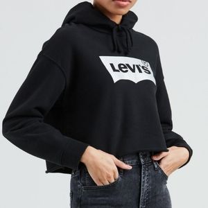 Levi's raw cut silver glitter hoodie